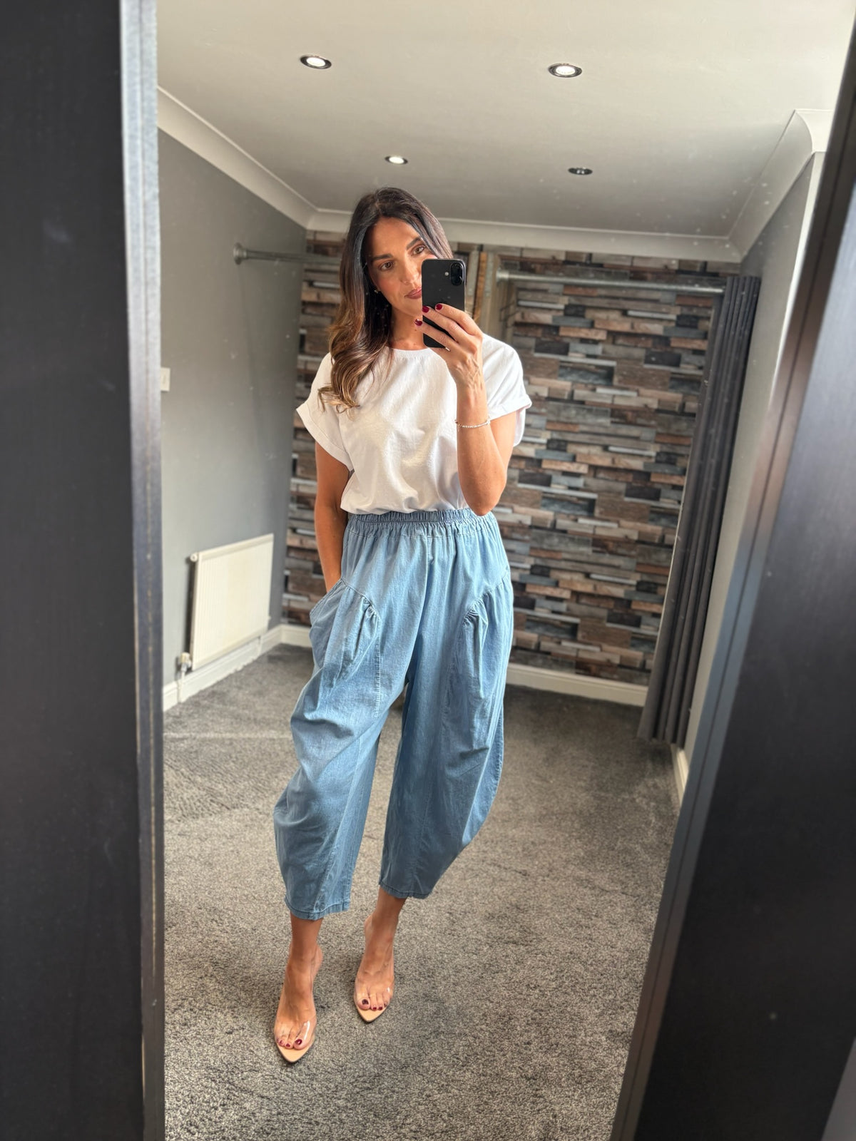 Denim Barrel Leg Trouser