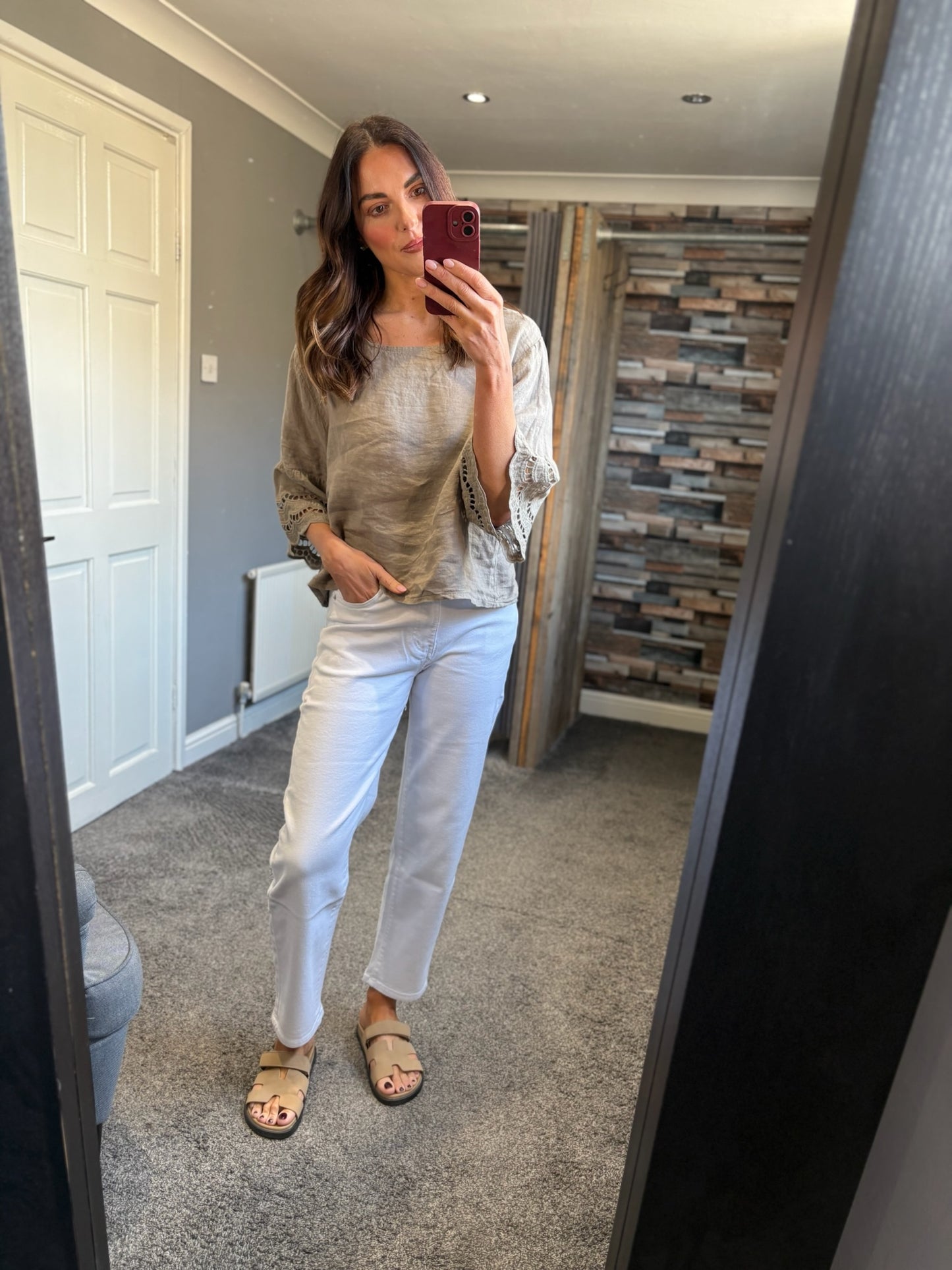 Linen Sleeve Detail Top