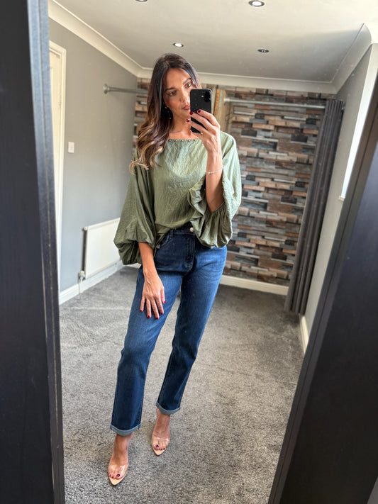 Studded Batwing Blouse
