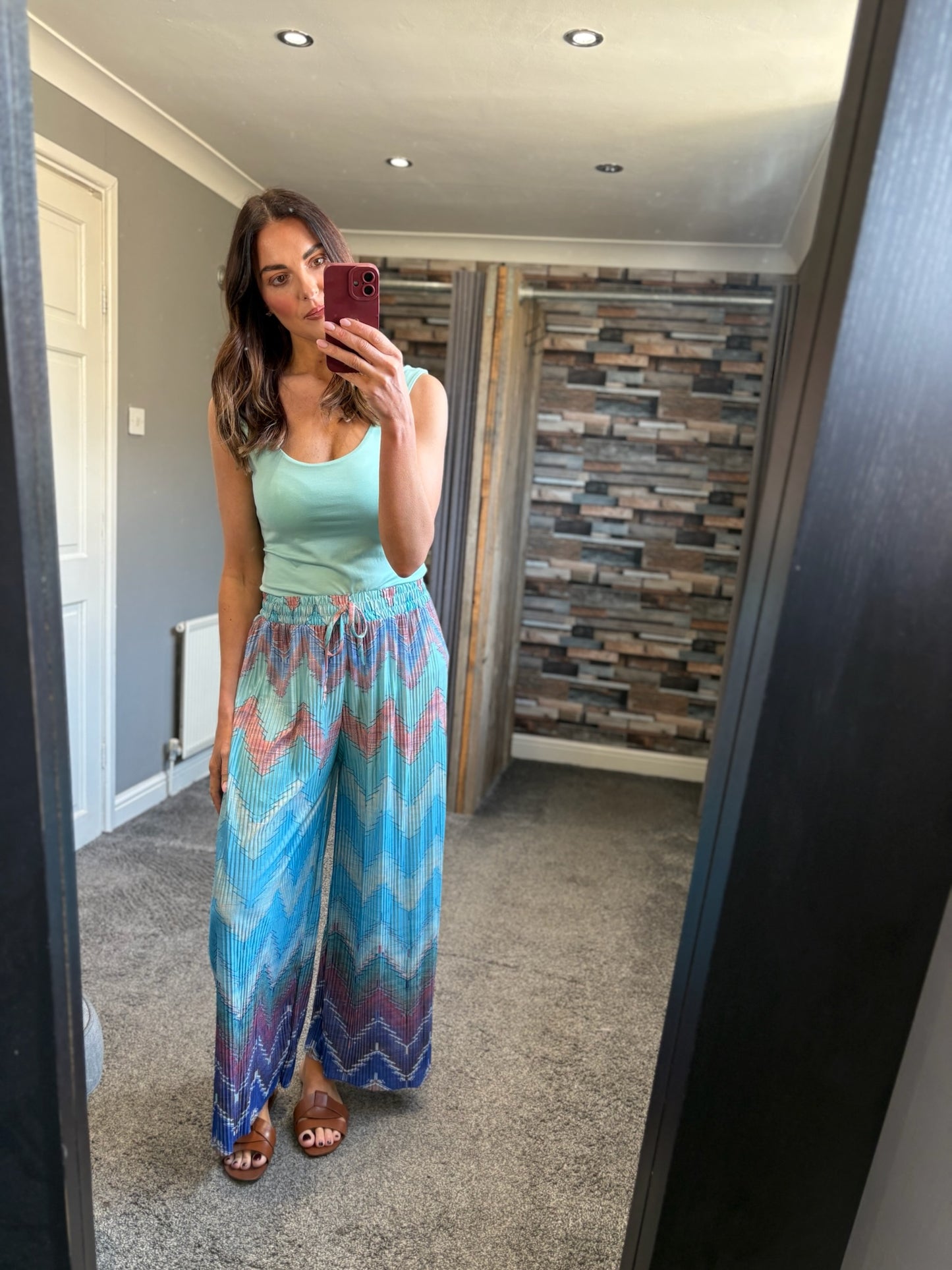 Wide Leg Trousers - Zig Zag