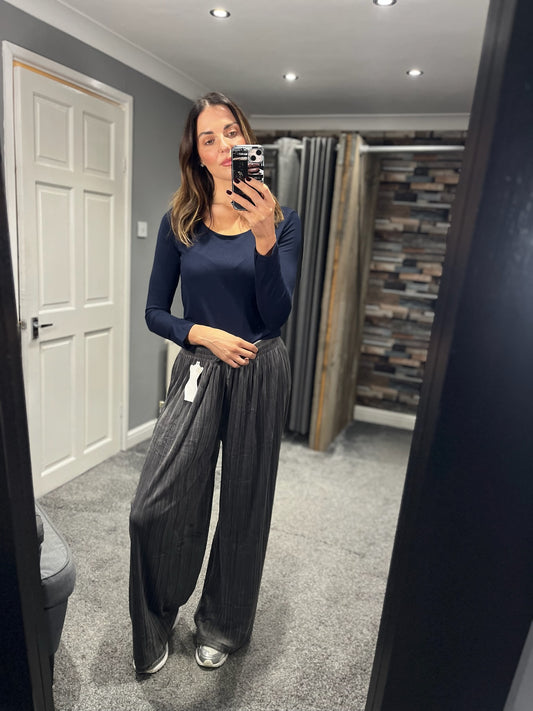 Velvet Wide Leg Trousers