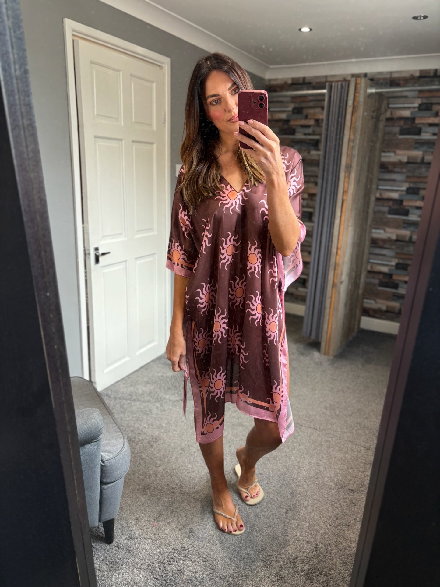 Kaftan - Neon Sun Print