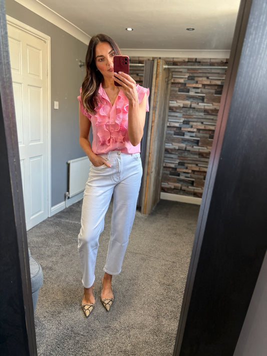 Ruffle Short Sleeve Shirt