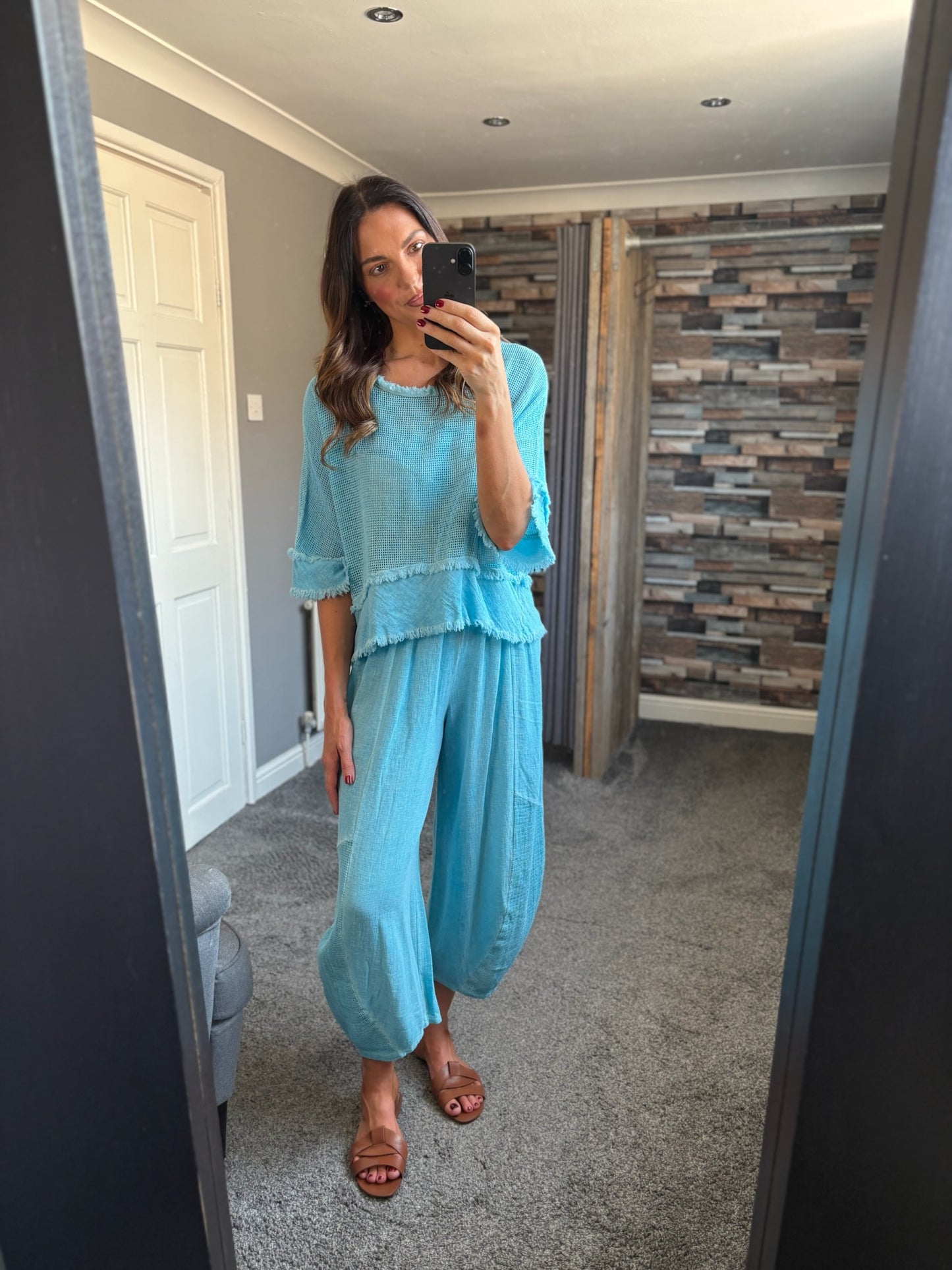 Linen Waffle Raw Edge Coord