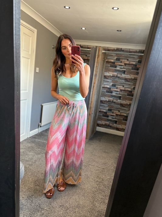 Wide Leg Trousers - Zig Zag