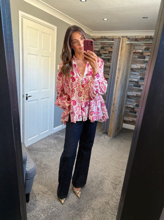 Pattern Flowy Shirt