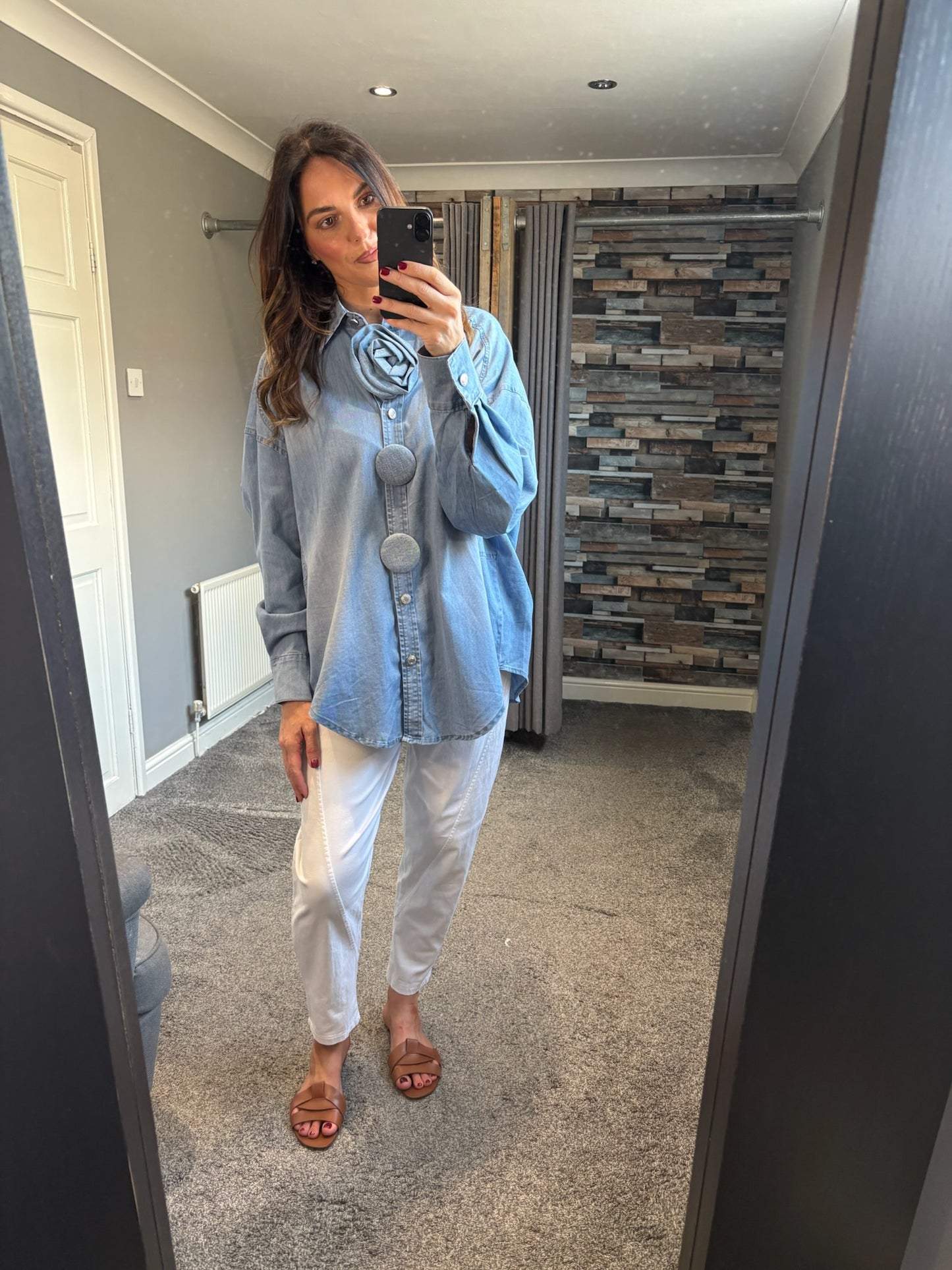 Oversized Denim Button Shirt