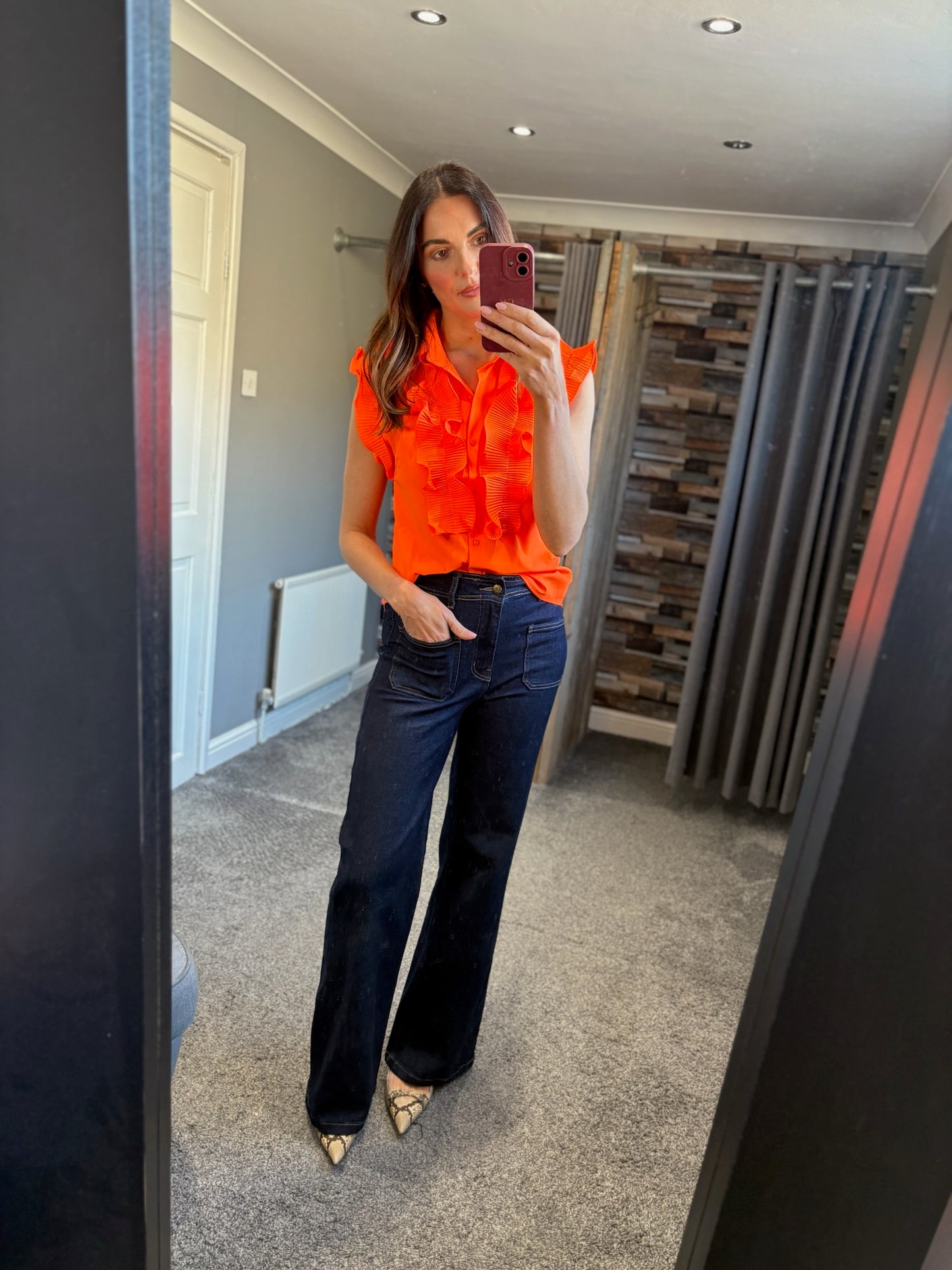 Ruffle Short Sleeve Shirt