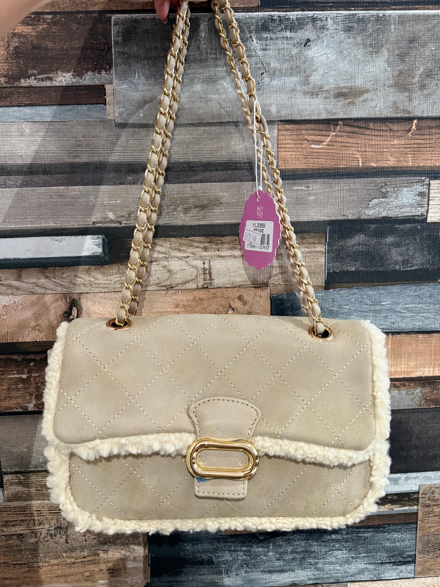 Sheepskin style Chain Bag
