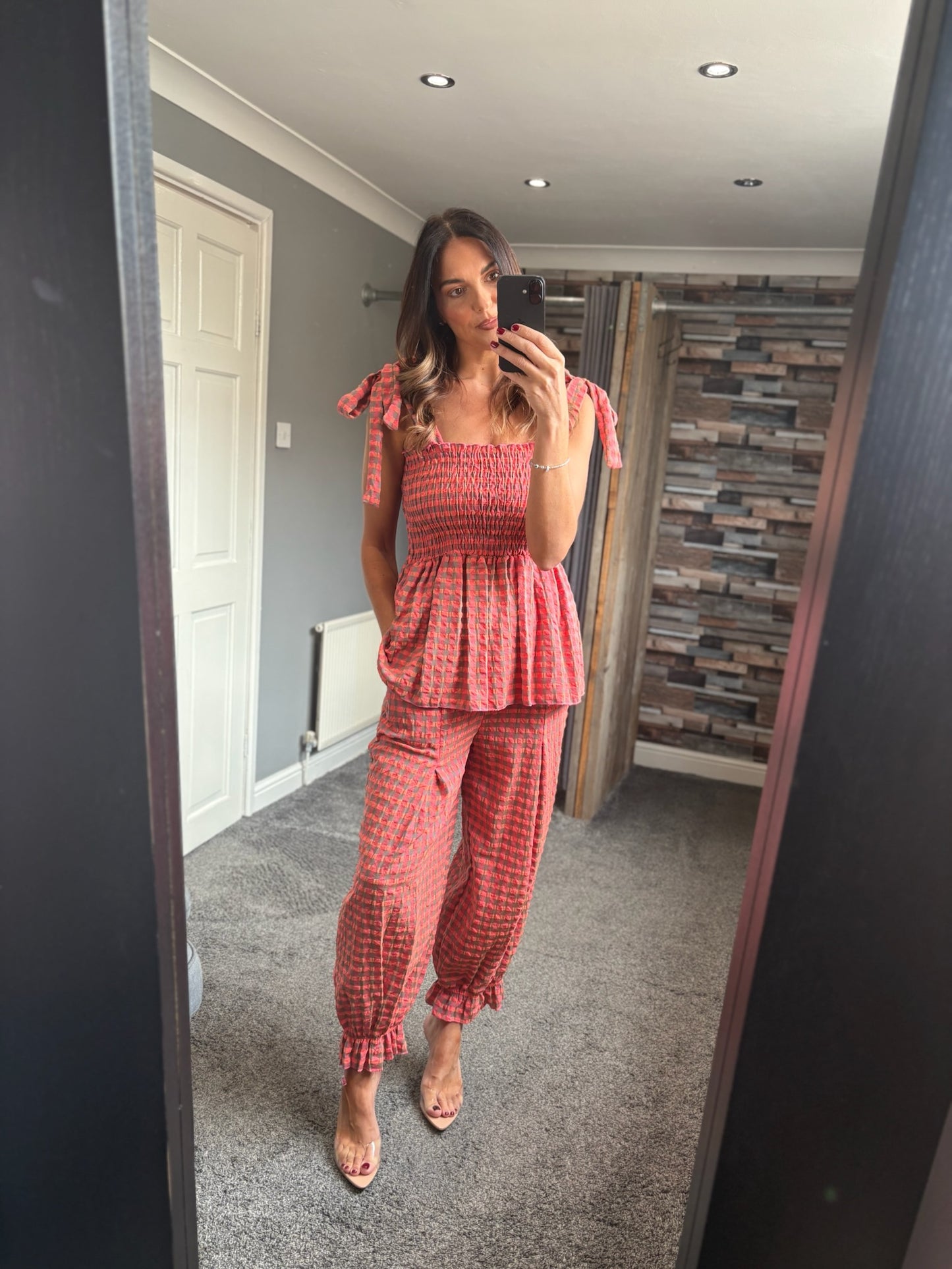 Gingham Brights Tie Top