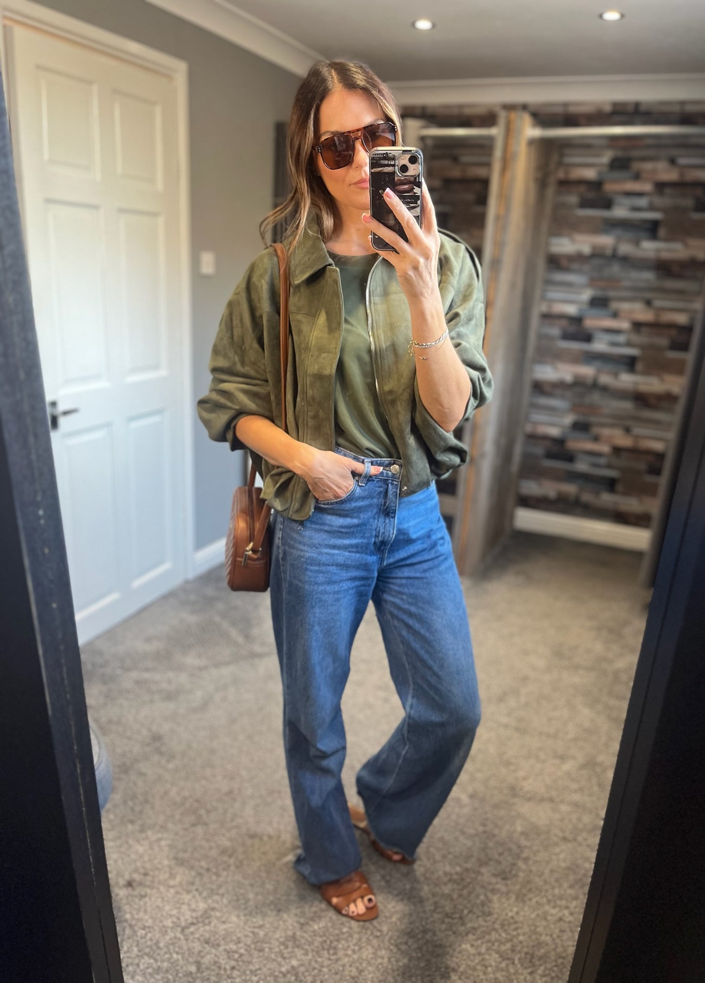 Zara inspired Suede Bubble Jacket - Khaki