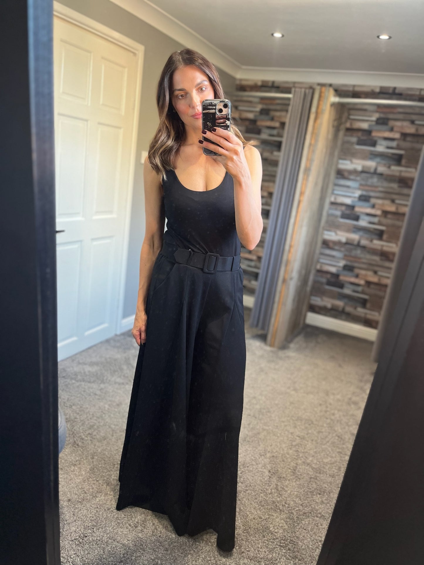 Wide Leg Belted Palazzo Trousers