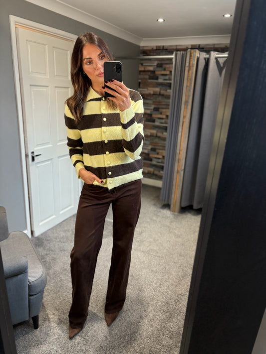 Stripe Polo Cardigan