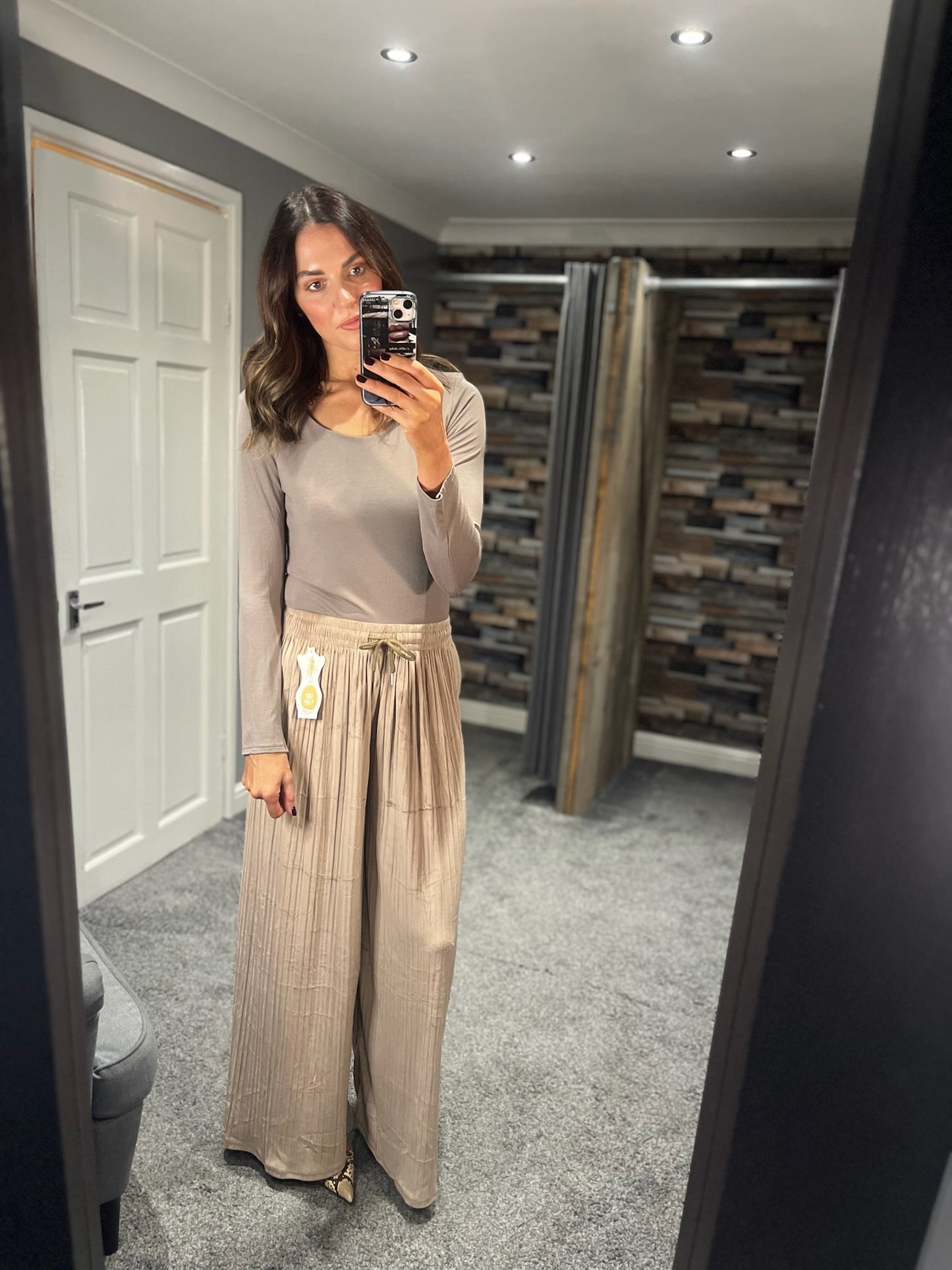 Velvet Wide Leg Trousers