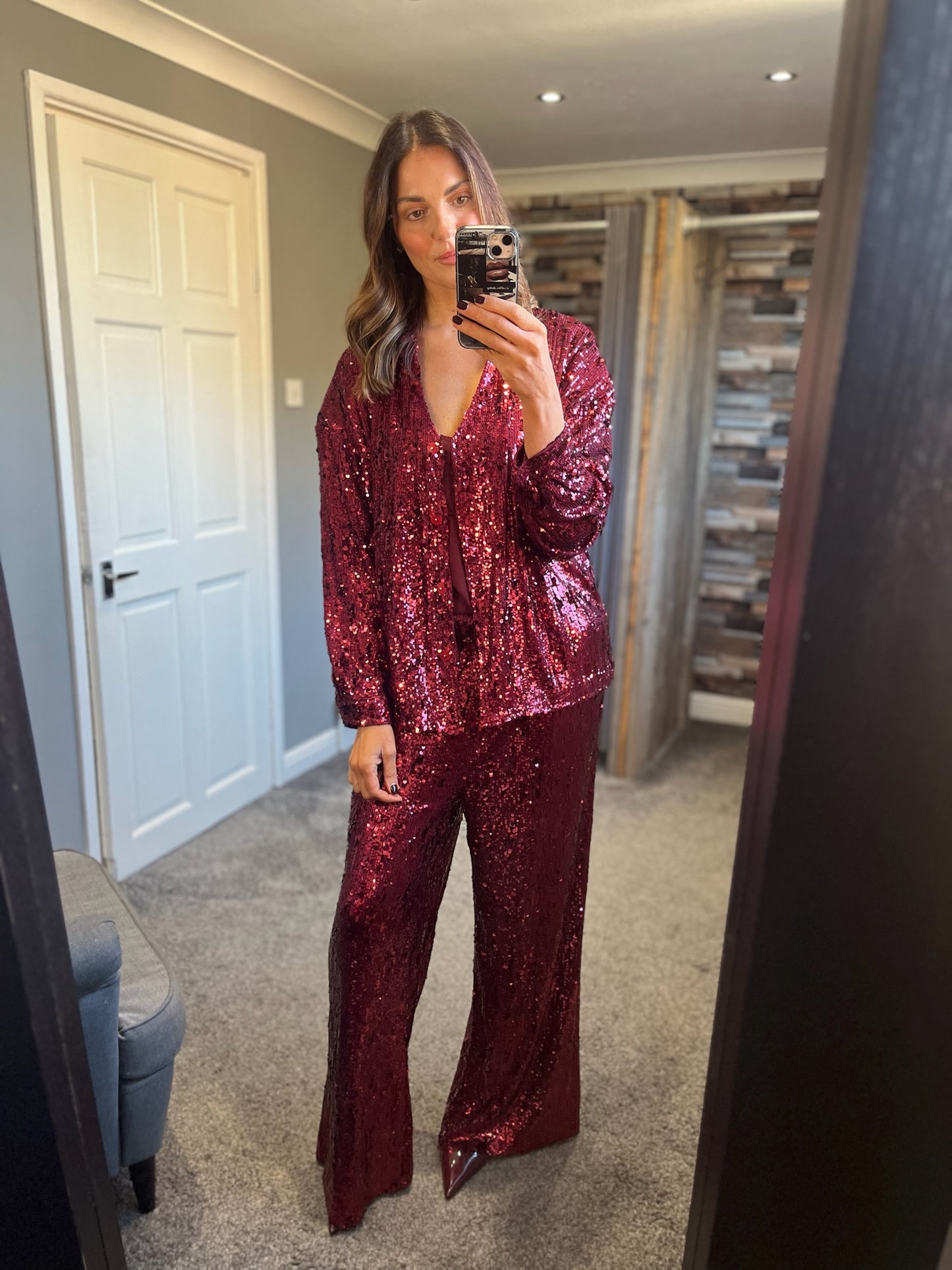 Sequin Overshirt - Red