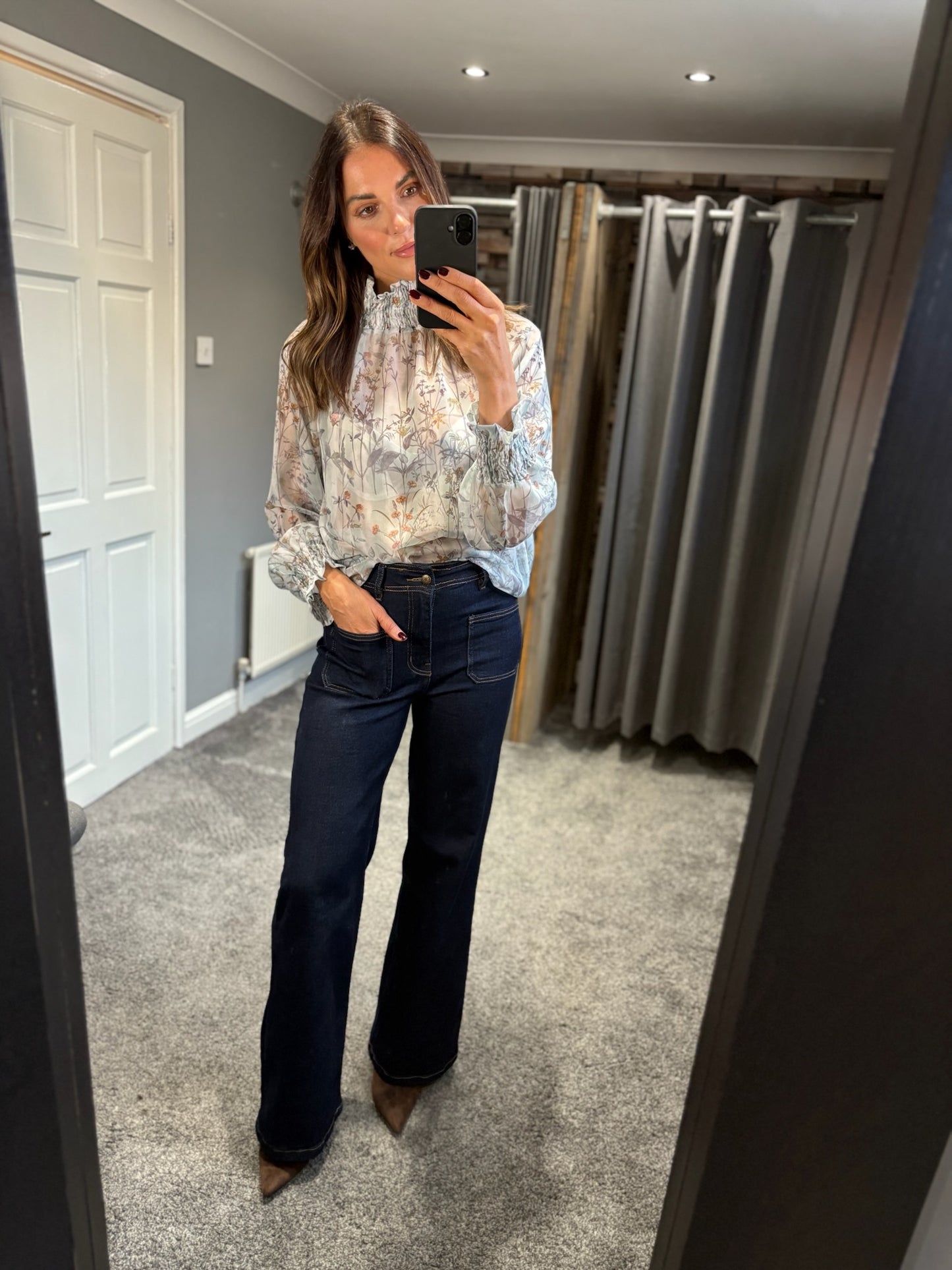 Floral High Neck Blouse