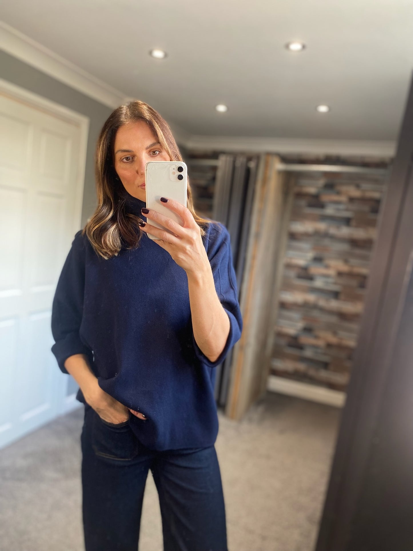 High Neck Fold Detail Jumper