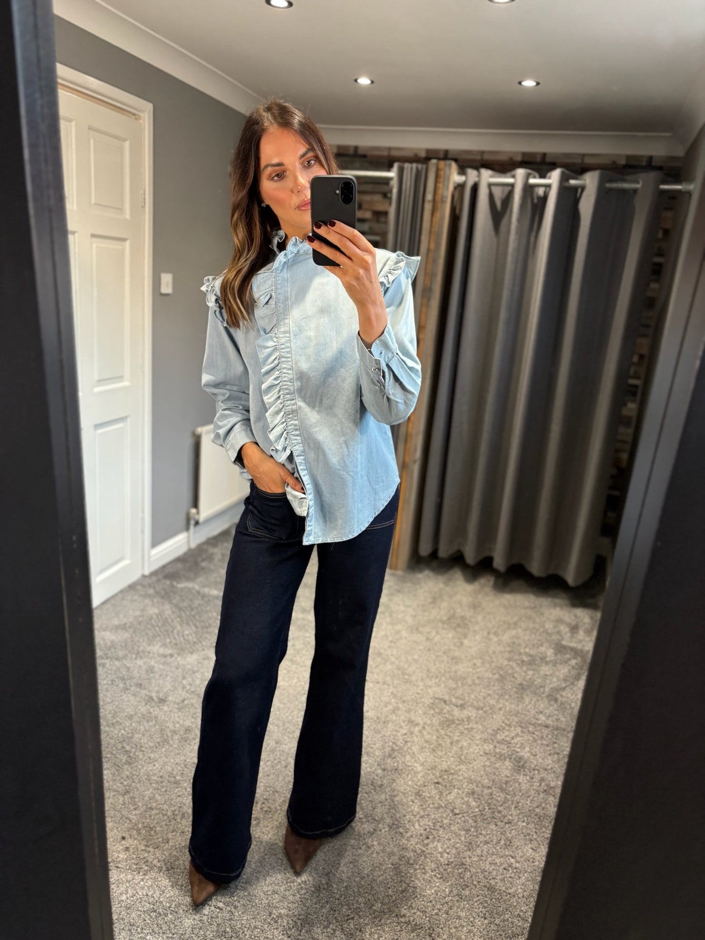Denim Frill Shirt