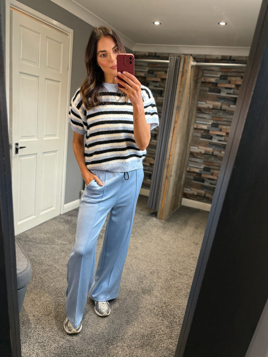 Stripe Short Sleeve Jumper