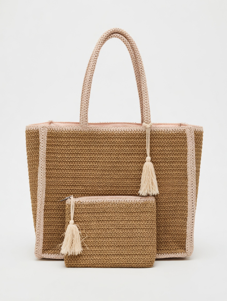 Raffia tote bag