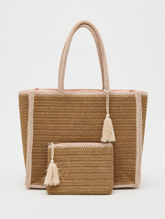 Raffia tote bag