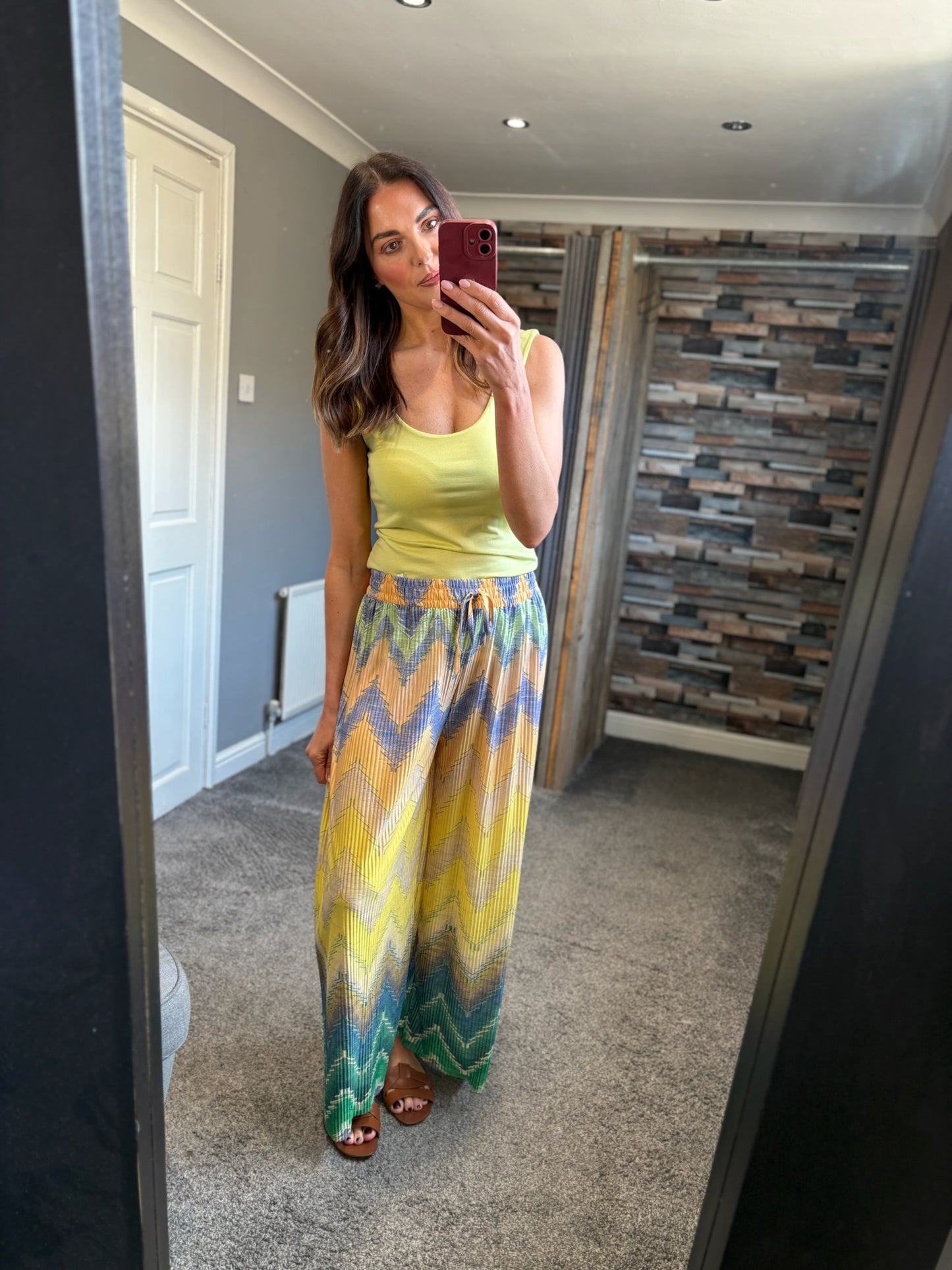 Wide Leg Trousers - Zig Zag