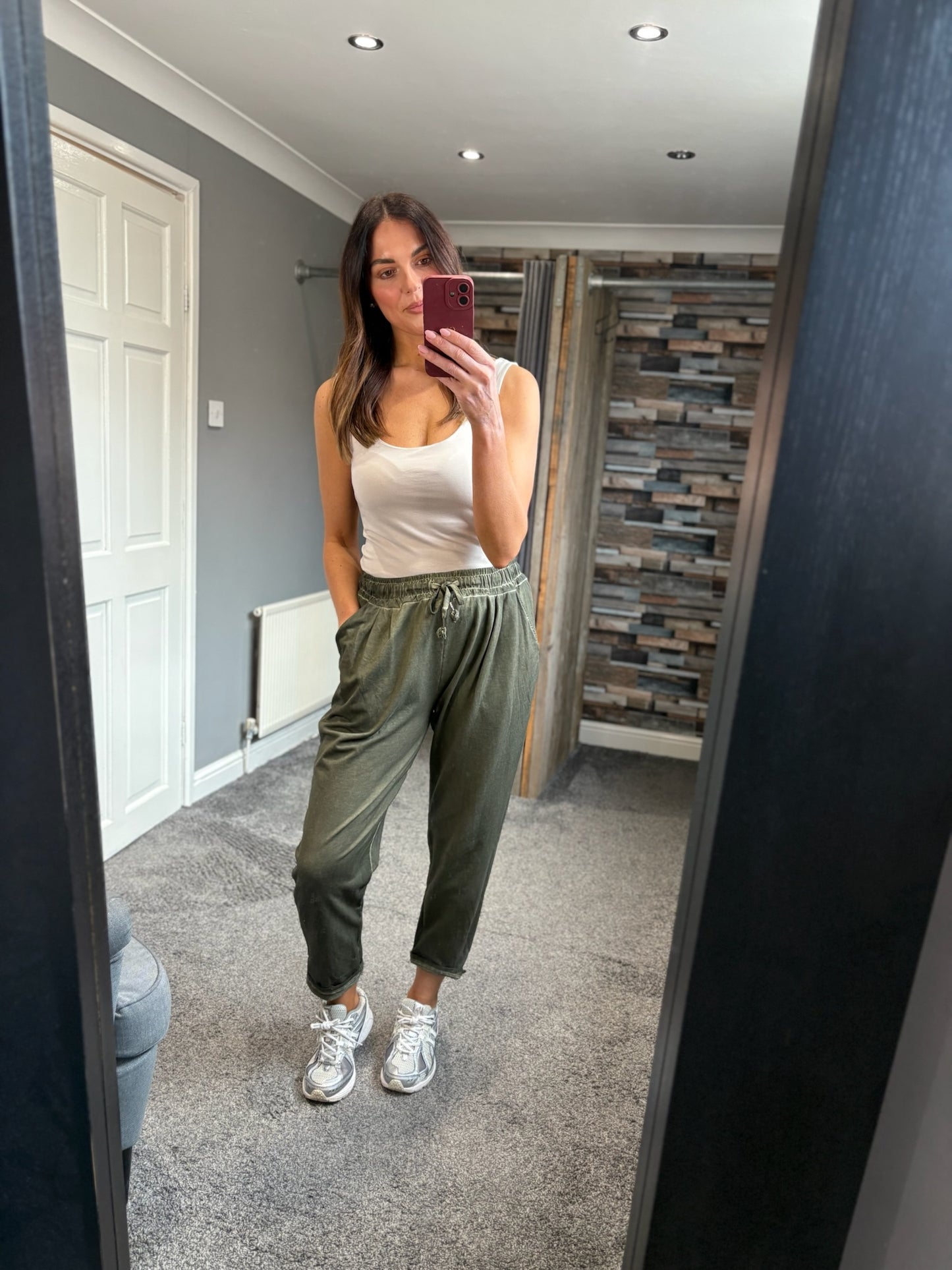 Distressed Roll Joggers