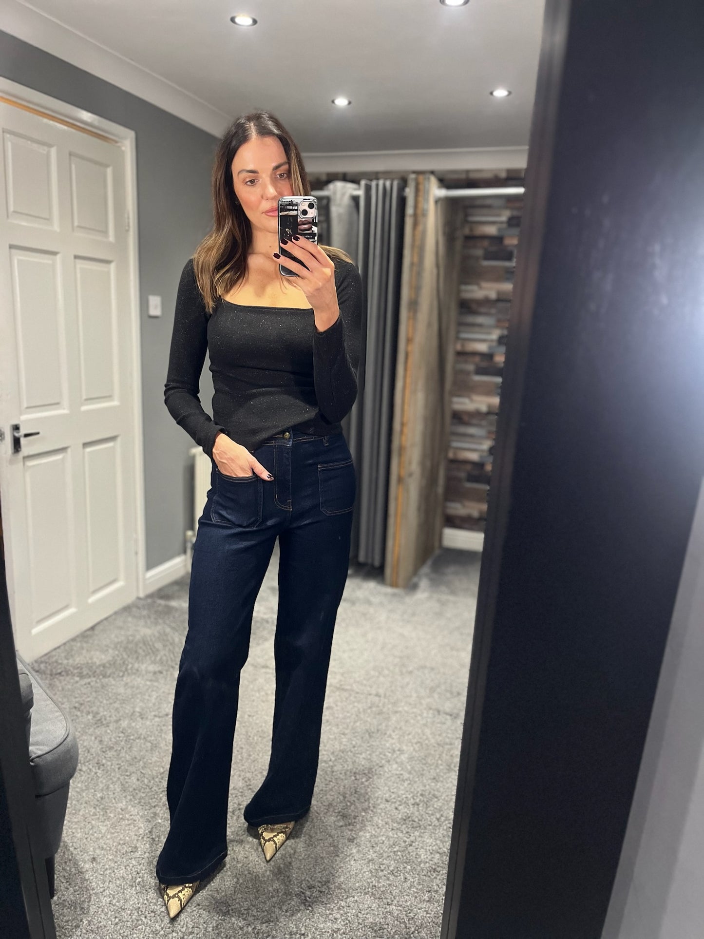 Square Neck Lurex Top