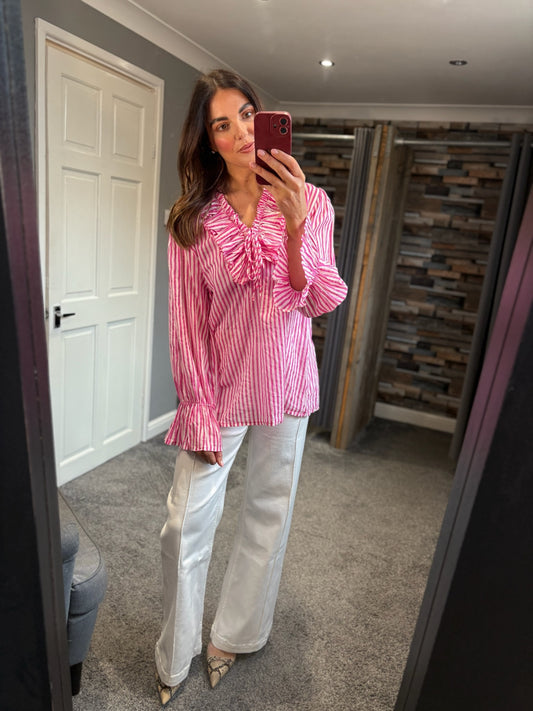 Stripe Ruffle Shirt