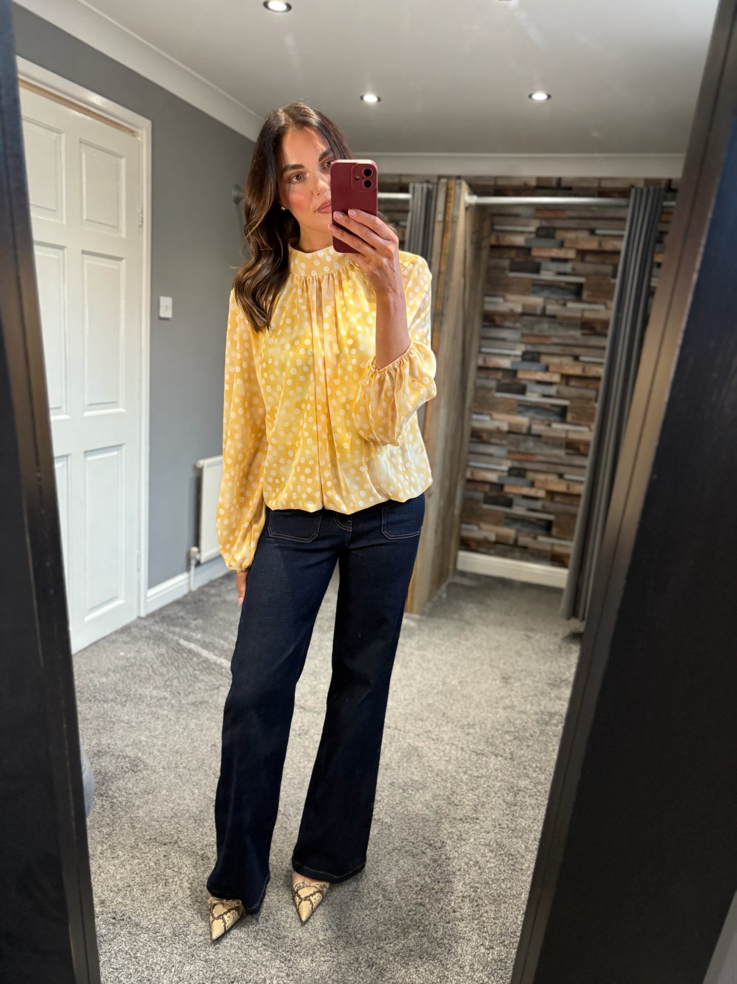 Spotty High Neck Blouse