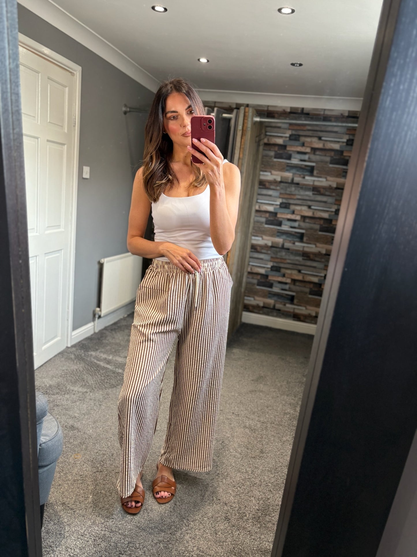 Wide Leg Trousers - Stripe