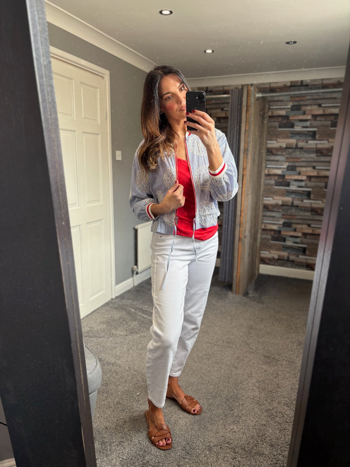 Stripe Broderie Jacket