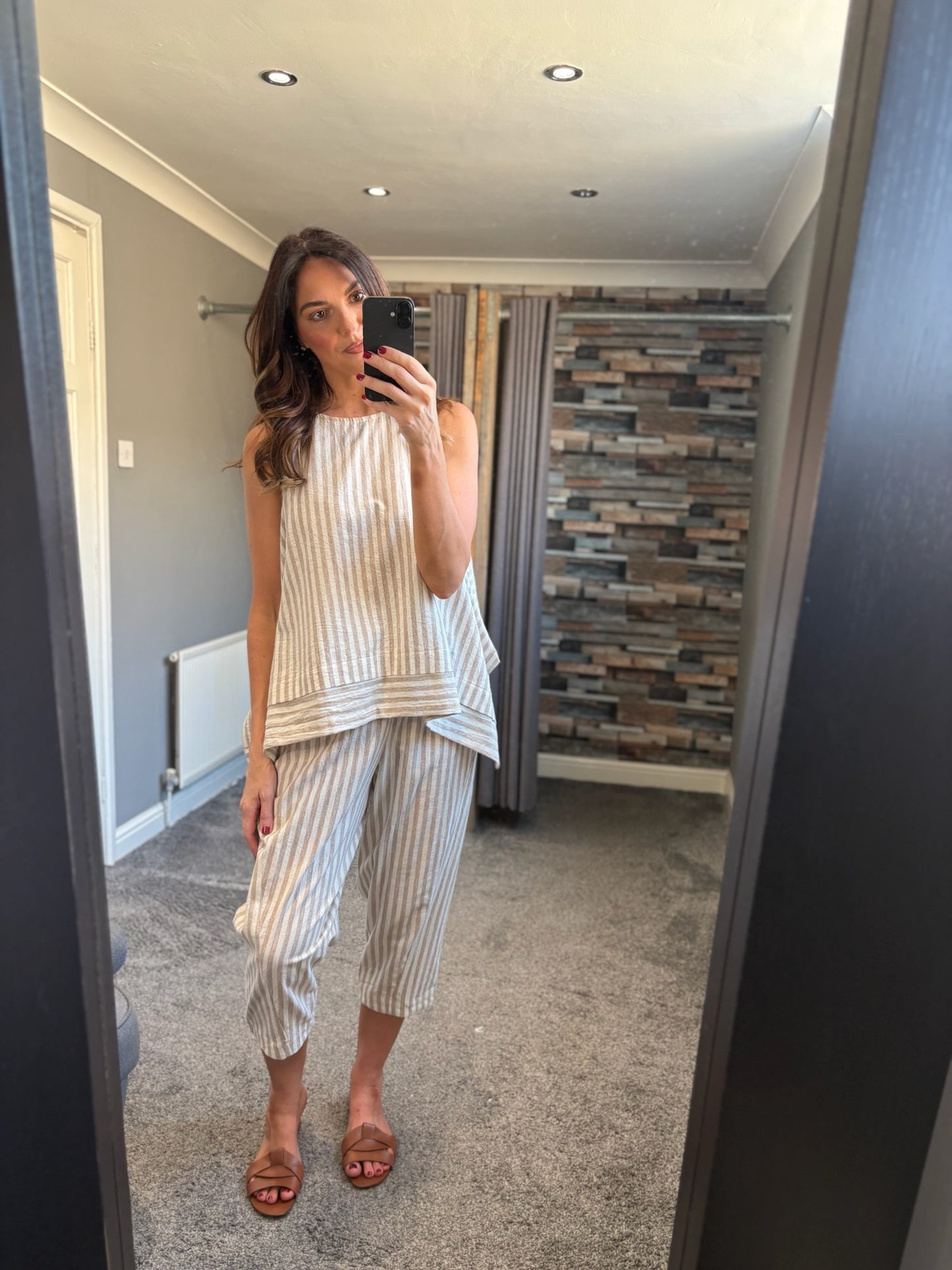 Linen Stripe Sleeveless Top