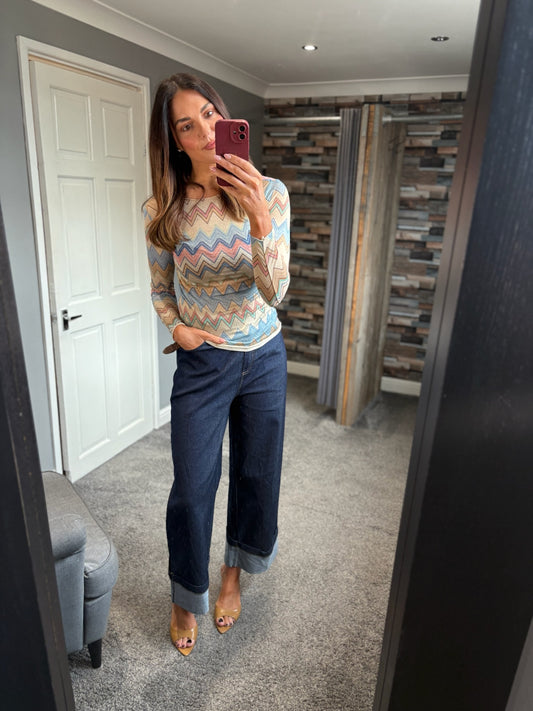 Cashmere Zig Zag Top