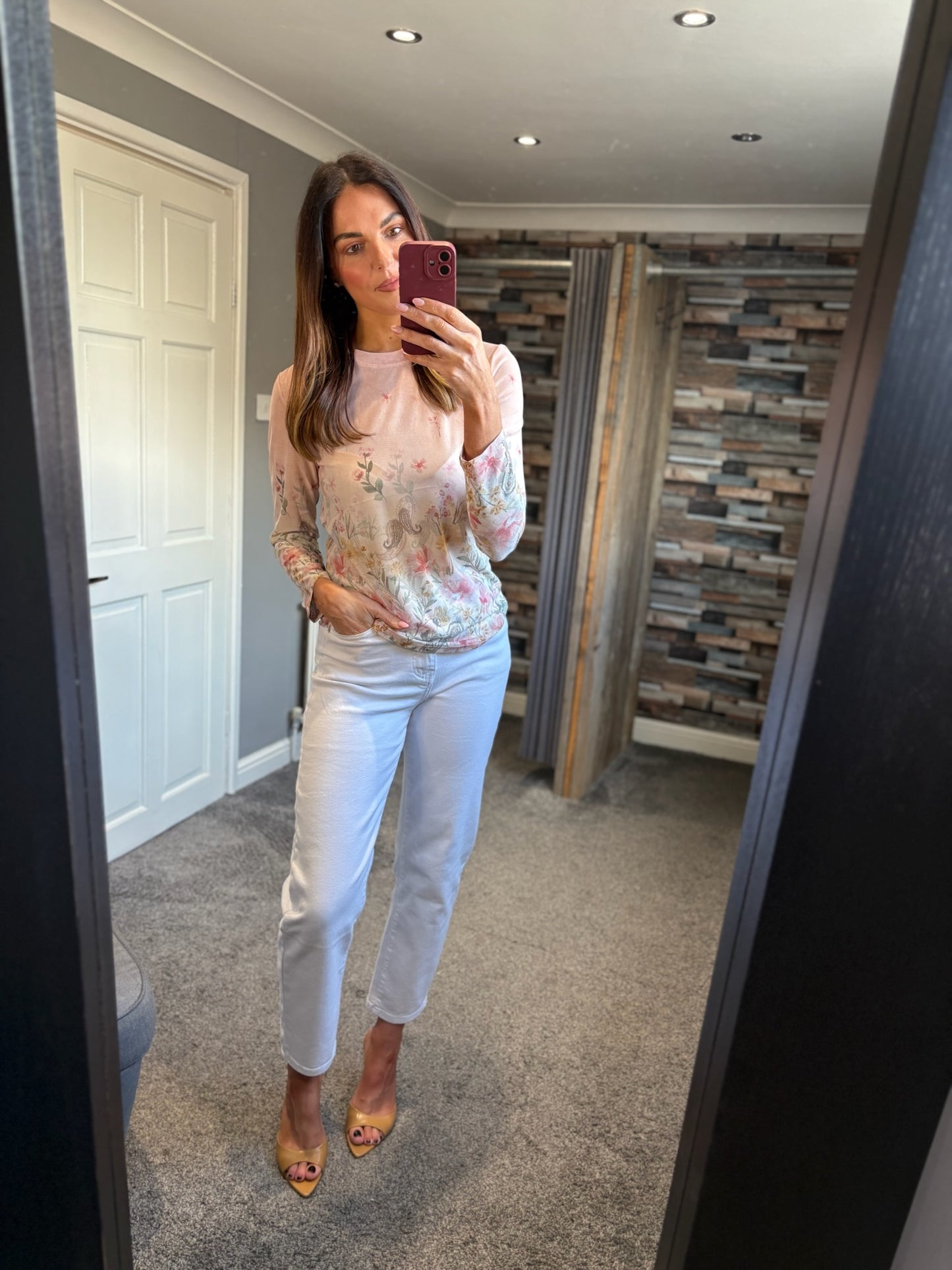 Blush Floral Mesh Top