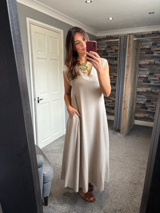 Cap Sleeve Flare Dress