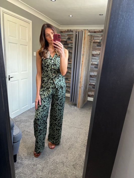 Leopard Waistcoat Coord