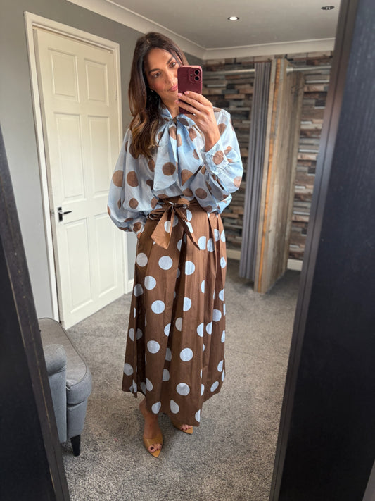 Polka Dot Flare Skirt