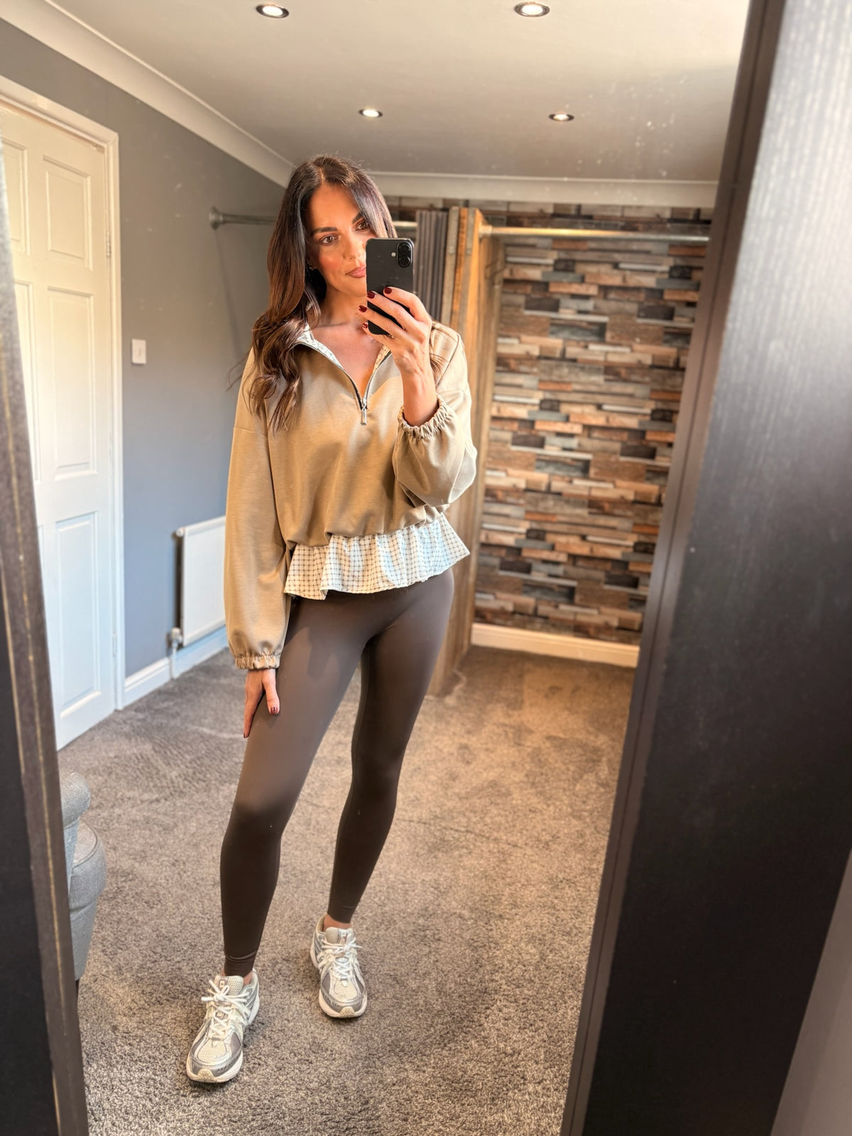 Quarter Zip Check Top