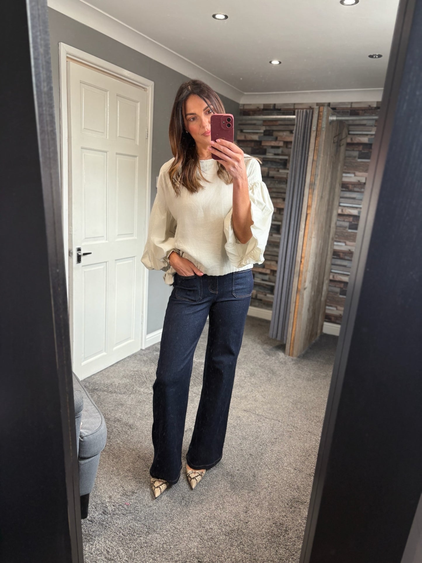 Linen Puff Sleeve Top