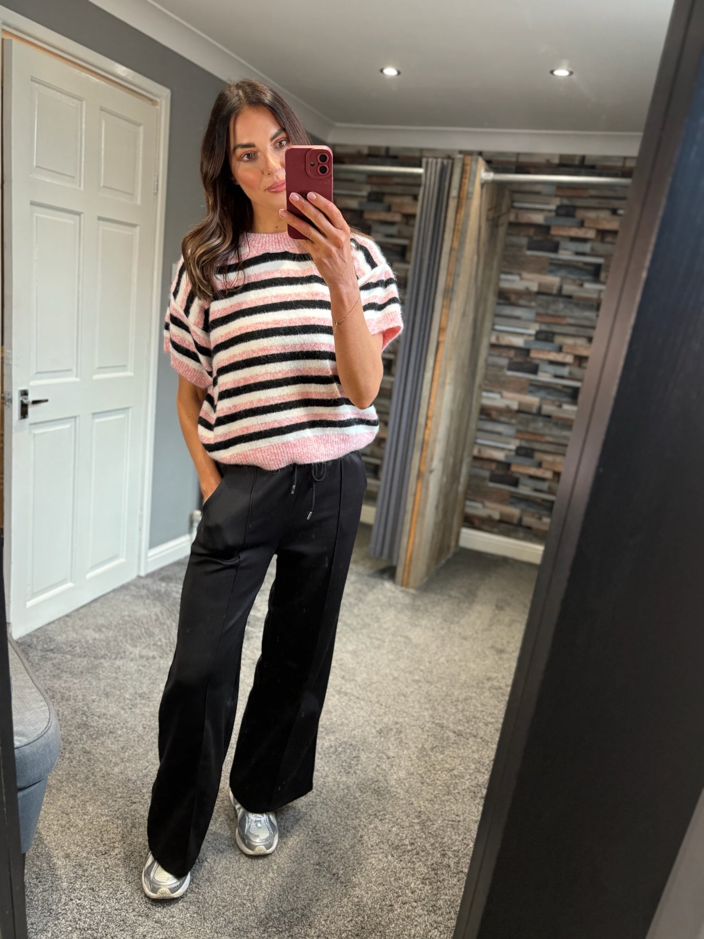 Stripe Short Sleeve Jumper