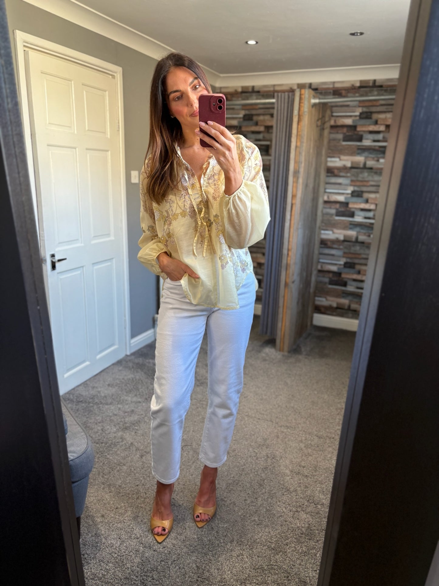 Sheer Floral Tie Shirt