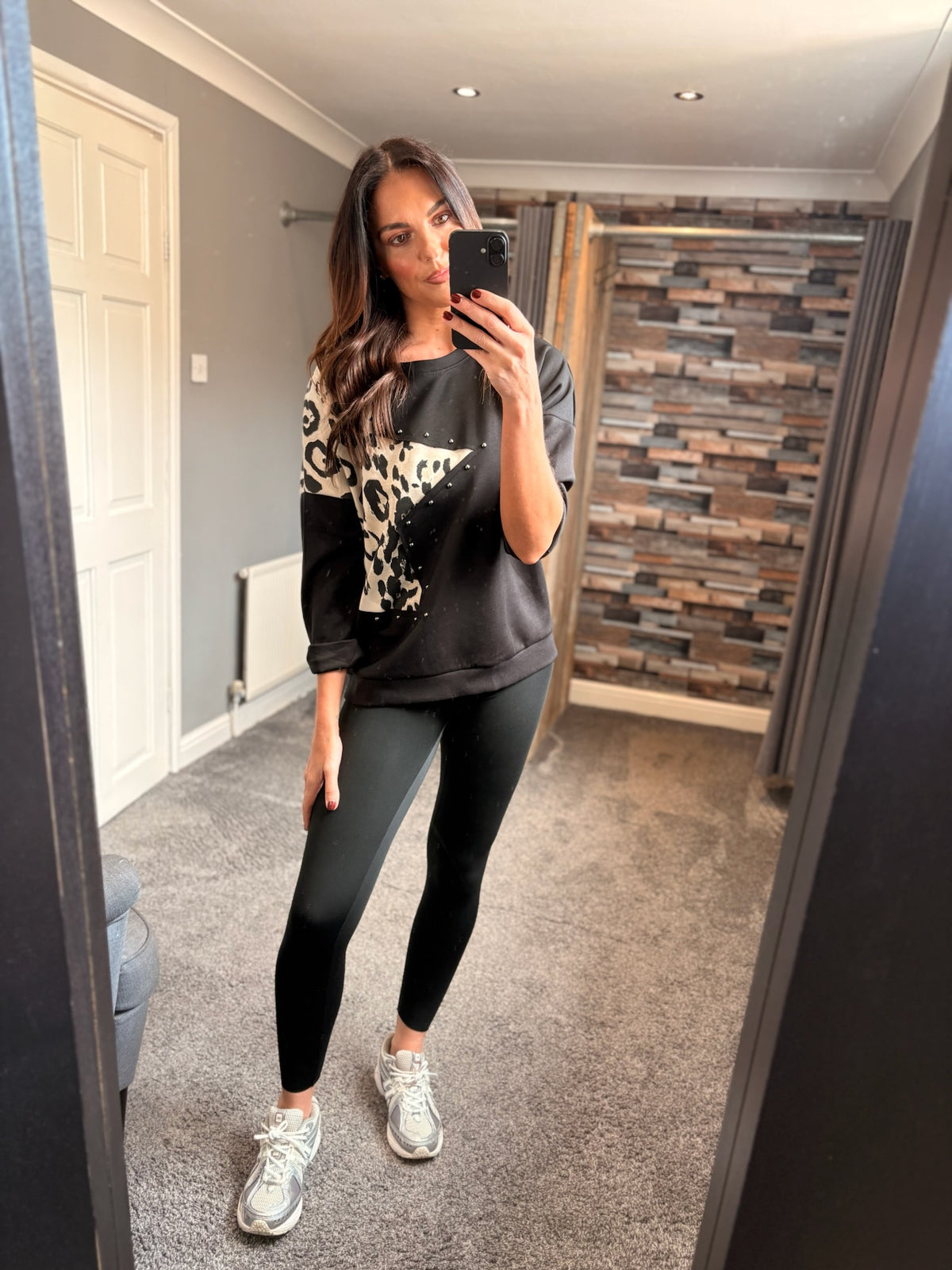 Leopard Star Detail Top