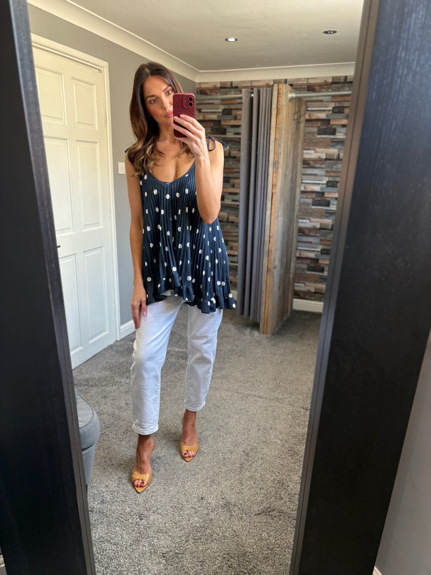 Spotty Pleated Swing Vest