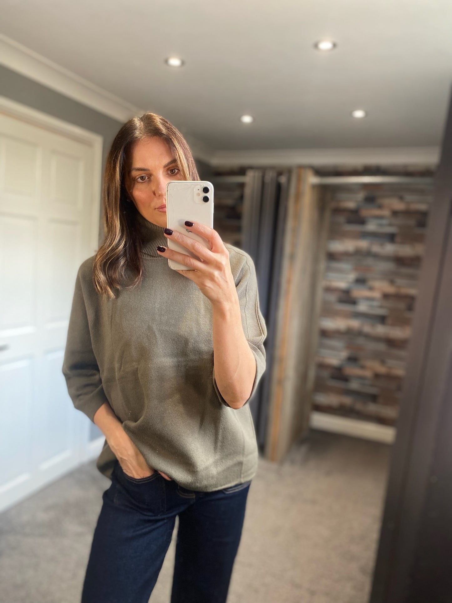 High Neck Fold Detail Jumper