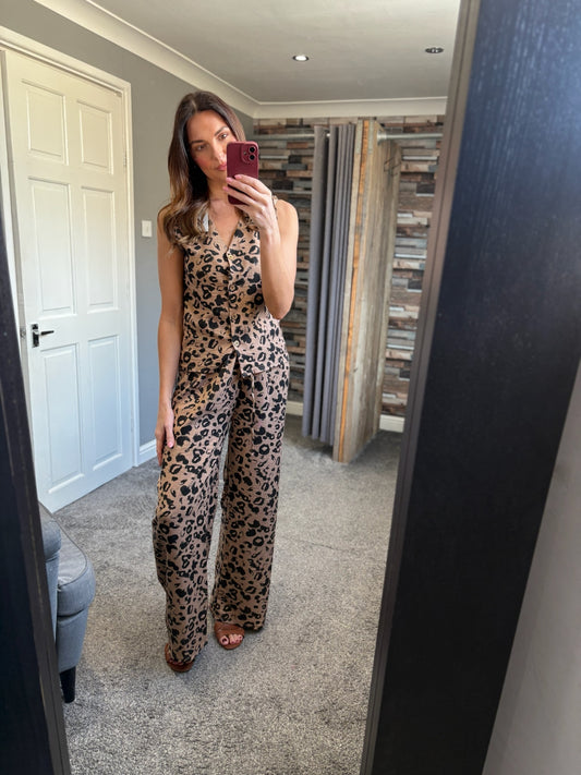 Leopard Waistcoat Coord