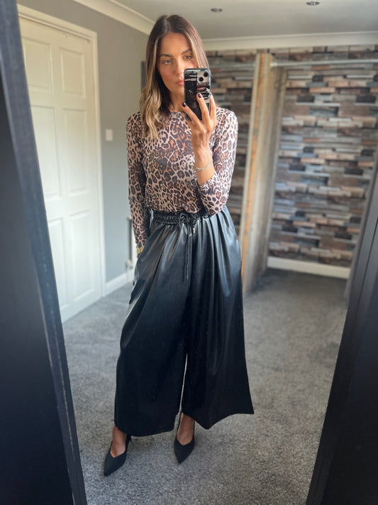 Extreme Wide Leg PU Trousers