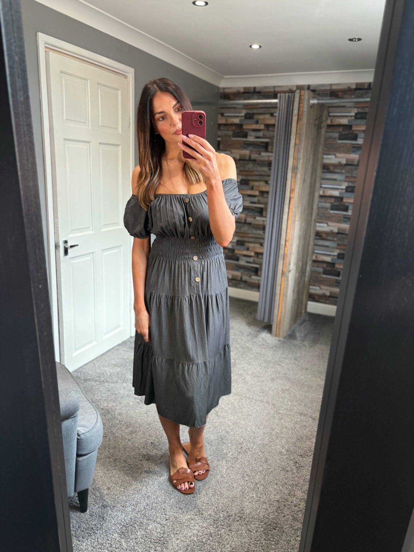 Denim Bardot Dress