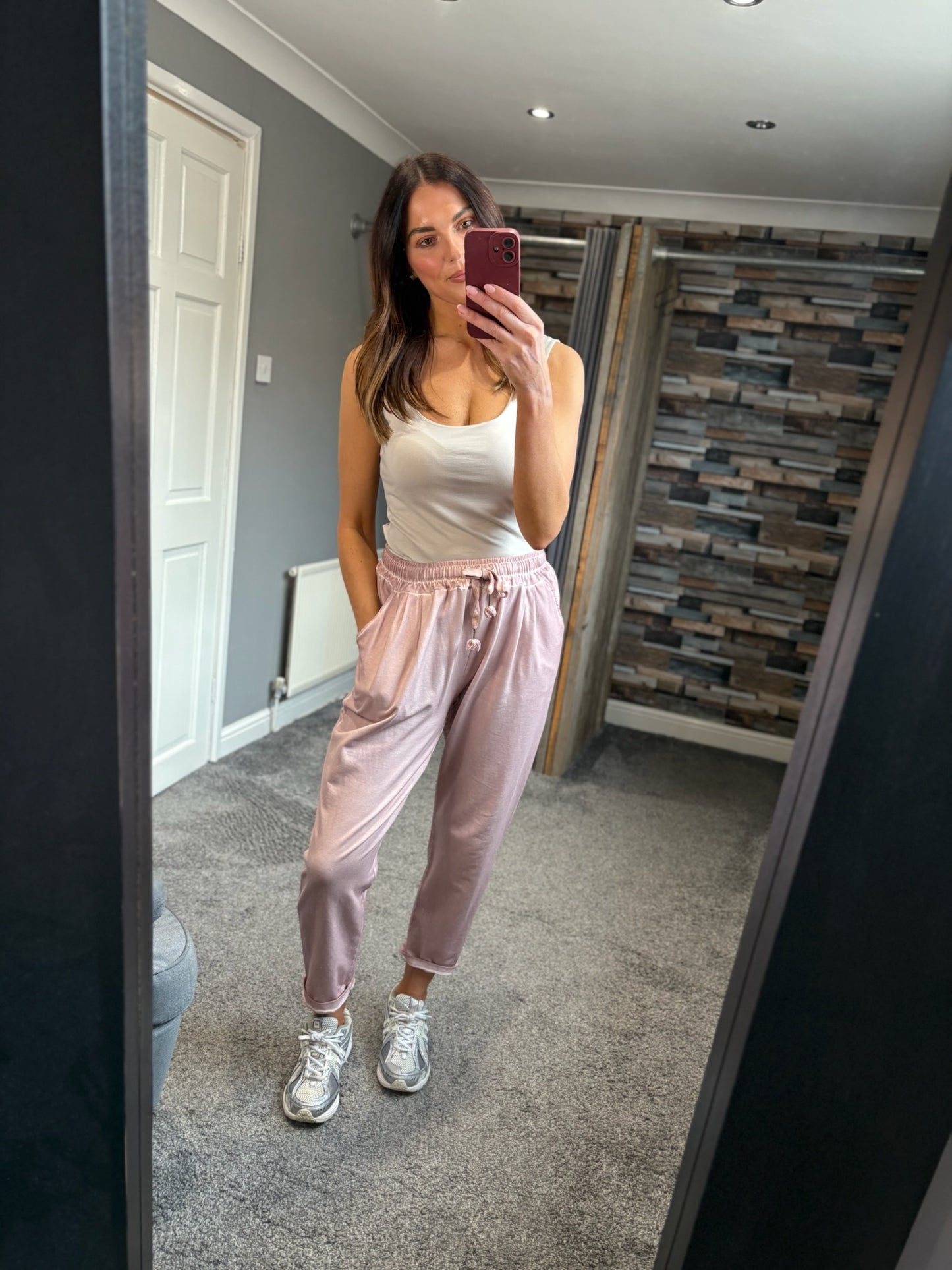 Distressed Roll Joggers