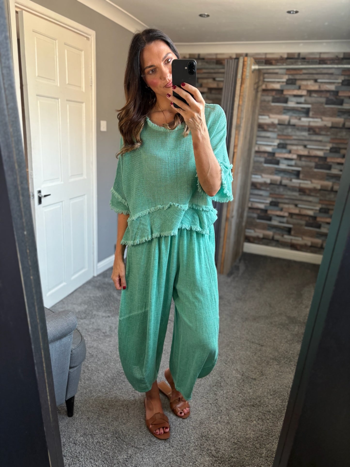 Linen Waffle Raw Edge Coord